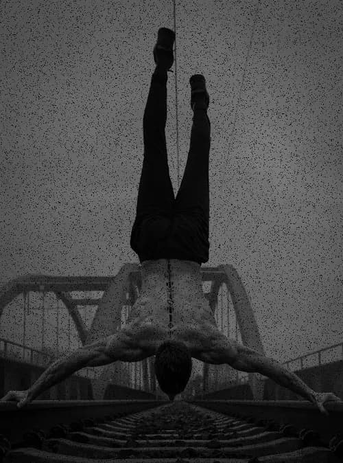 Man doing handstand hold static category